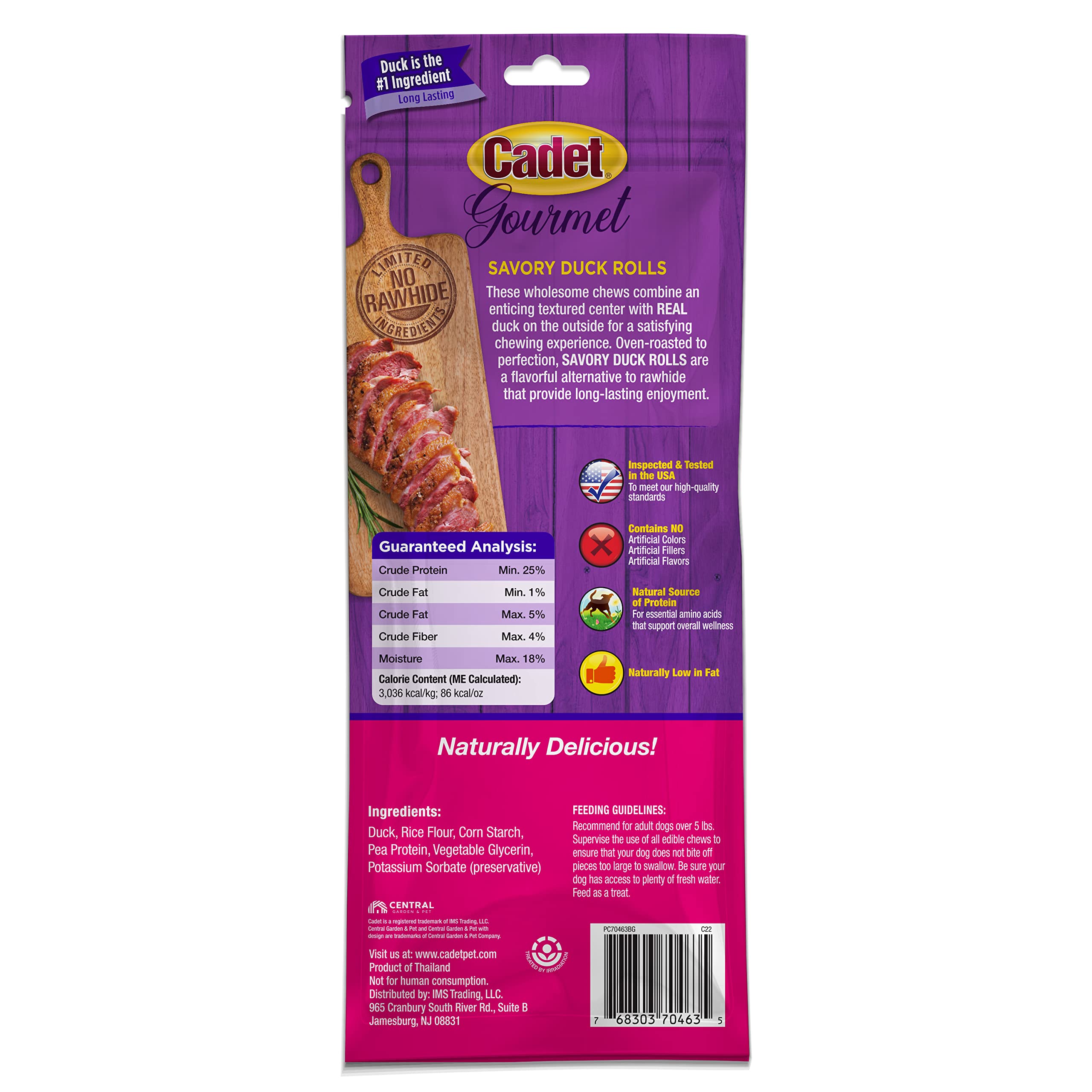 Premium Gourmet Savory Duck Rolls Dog Treats - All-Natural, Healthy Duck Chews for Small & Large Breeds - USA Inspected & Tested Rawhide-Free Alternative (7 Inch, 2 Count) - Perfect for Training Rewards, Dental Health & Long-Lasting Chewing Fun