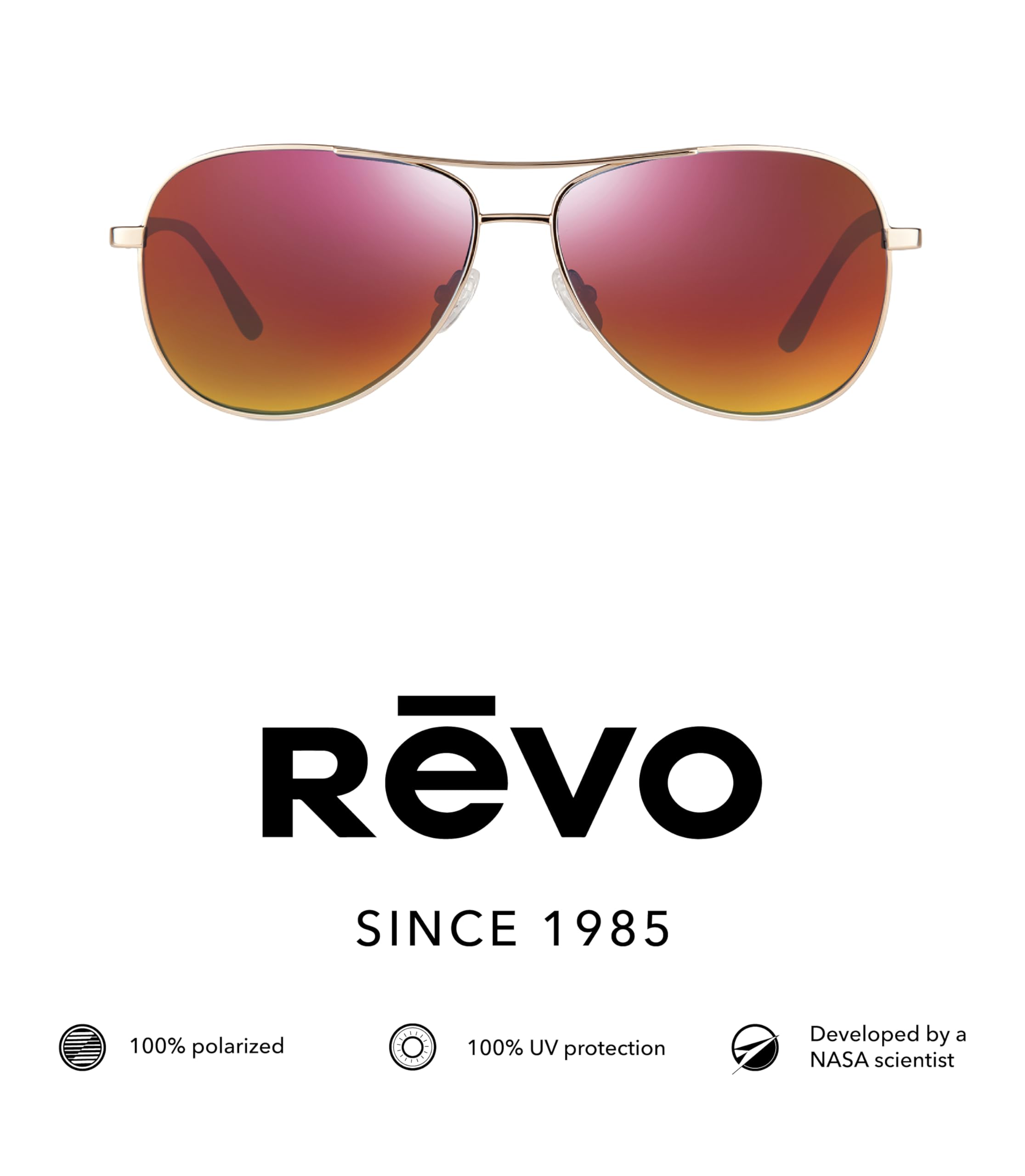 Revo Women's Polarized Sunglasses - Medium Metal Aviator Frame for UV Protection & Style - Perfect for Driving, Beach & Outdoor Activities