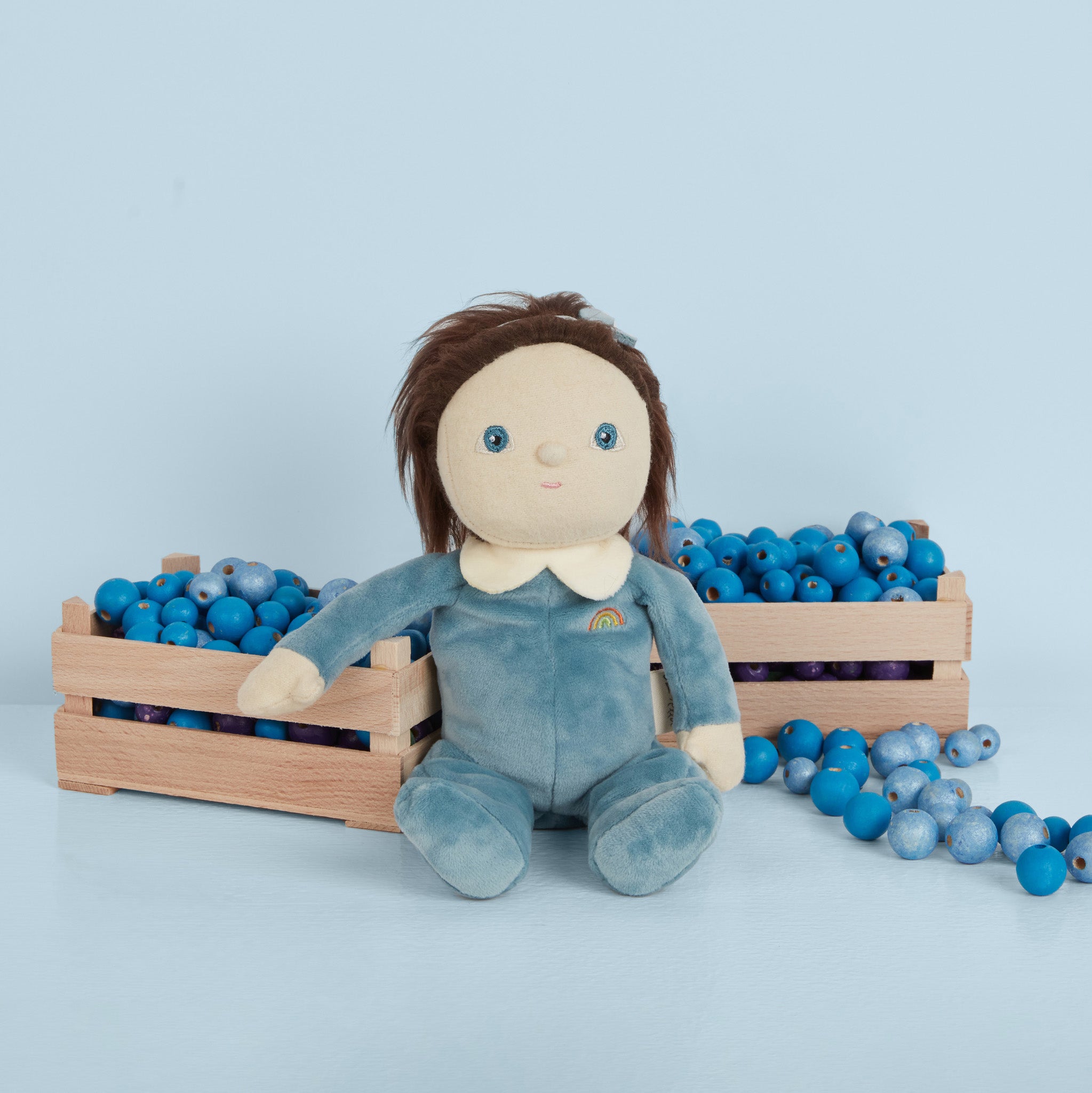 Dinky Dinkums Fruity Cuties Betsy Blueberry - Adorable Plush Fruit Toy for Kids, Perfect for Nursery Decor, Birthday Gifts & Cuddling