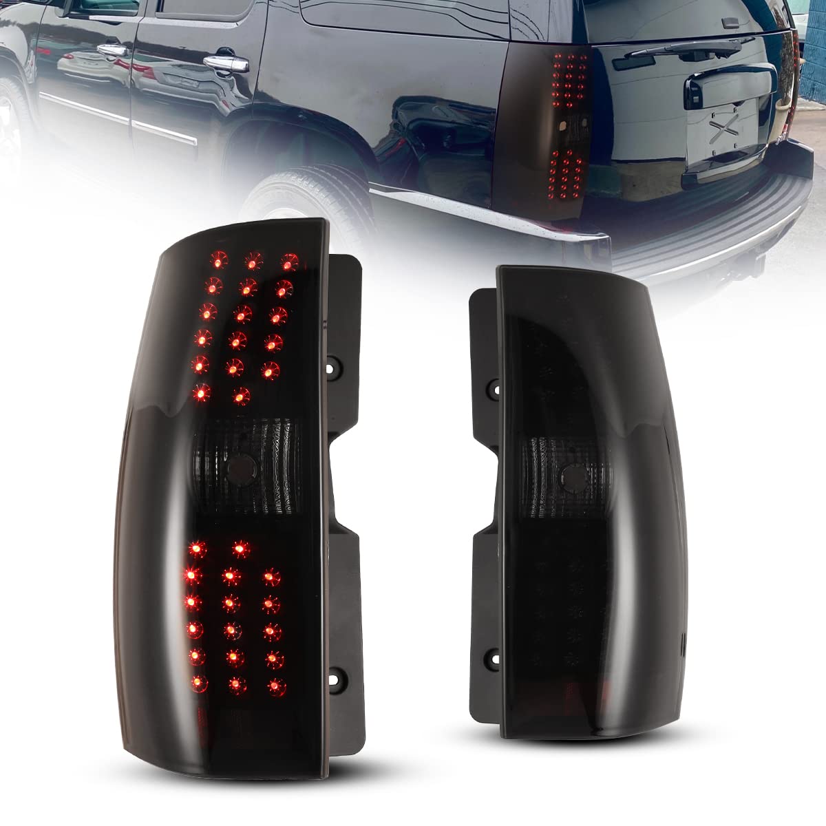 Nixon Offroad LED Tail Light Assembly - Smoked Lens Compatible with 2007-2014 Chevy Suburban 1500/2500 & Tahoe | Waterproof Brake Lights for Off-Roading, Camping & Night Driving