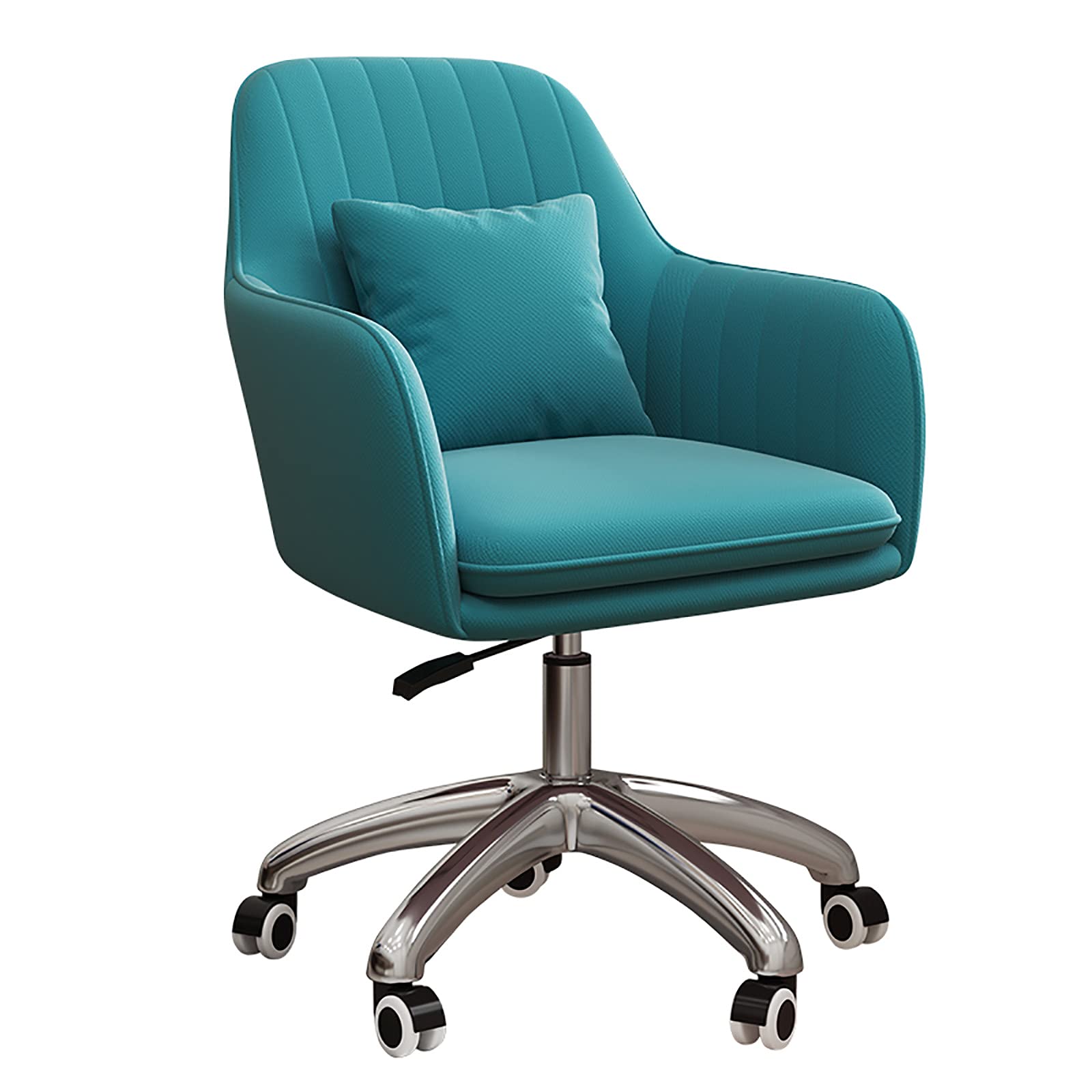 Ergonomic Velvet Swivel Office Chair - Soft Comfortable Adjustable Height Tufted Upholstered Desk Chair for Home Office, Computer Work, Gaming & Relaxing - Blue (60x60x80-90cm)