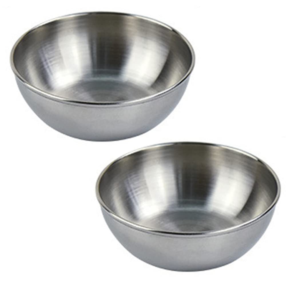 2-Pack Stainless Steel Sauce Bowls - Small Round Dipping Dishes for Sushi, Pickles & Appetizers | Perfect for Restaurants, Home Kitchens & Party Serving