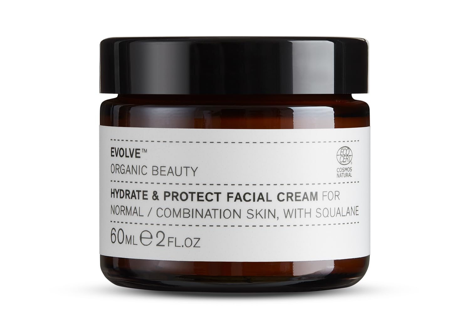 Evolve Organic Beauty - Natural Hydrate + Protect Vegan Facial Cream for Dry Skin | Small-Batch Clean Skincare (2 oz | 60 ml) | Day & Night Moisturizer for Sensitive Skin | Packaging May Vary