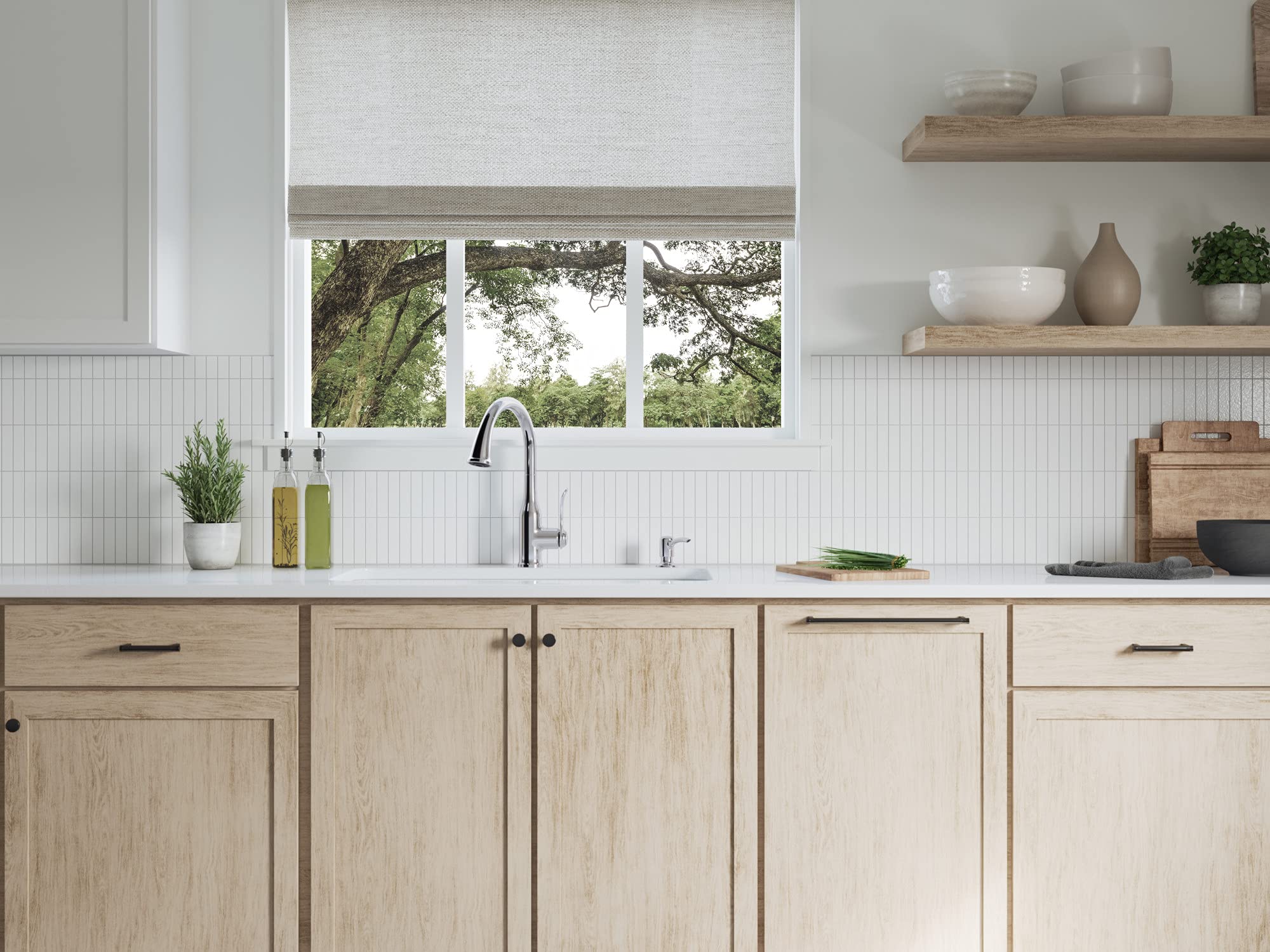 KOHLER K-REC23863-SD-CP Motif Pull Down Sprayer Kitchen Faucet with Soap Dispenser, Polished Chrome, Ideal for Modern and Traditional Kitchen Sinks
