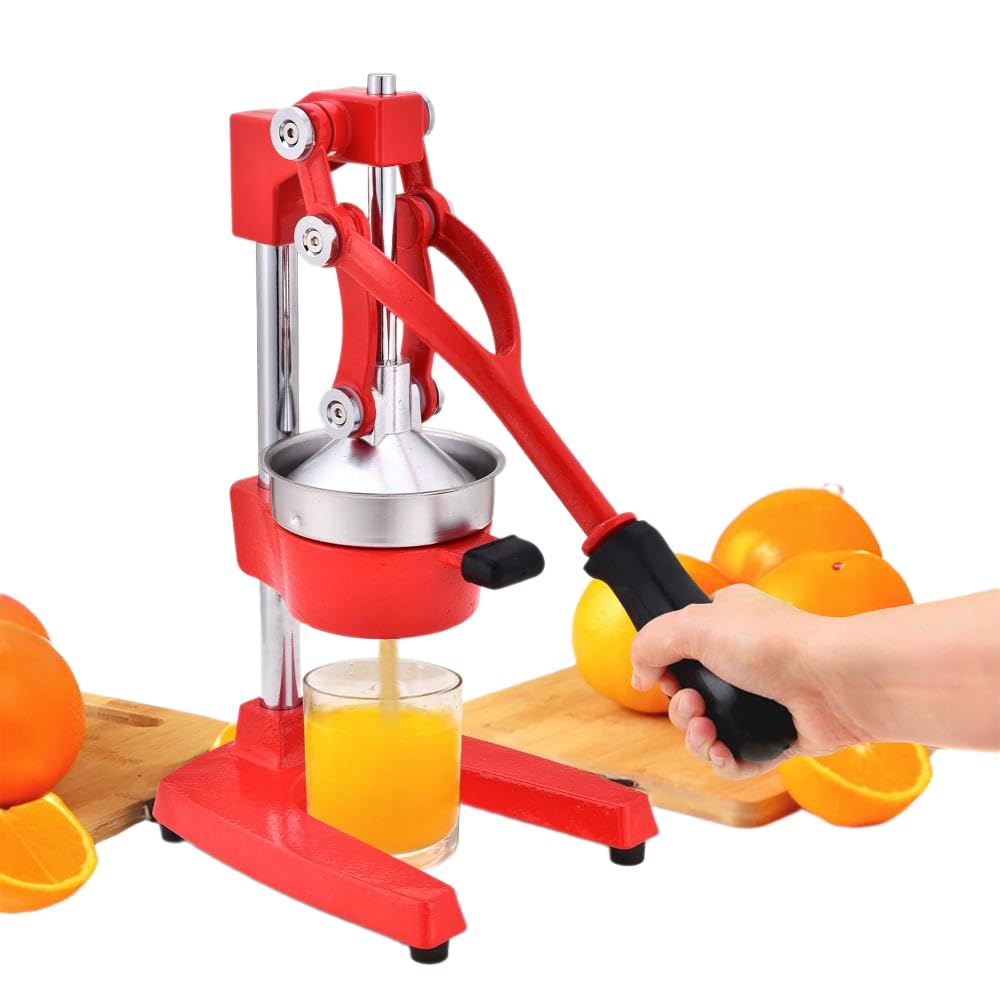 Premium Stainless Steel Manual Citrus Juicer - Durable Lemon, Orange, Grapefruit Squeezer with Large Press Bowl & Non-Slip Grip - Easy to Clean Professional Kitchen Tool for Fresh Juice at Home, Bars, Restaurants