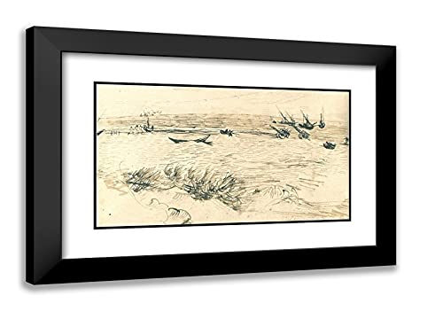 Black Modern Wood Frame with Double Matting