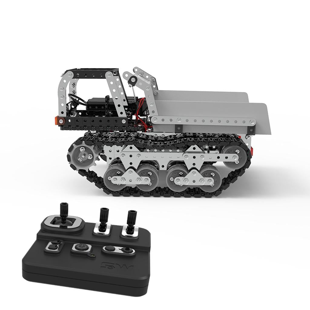 10 Channel Remote Control Dump Truck Toy - DIY Stainless Steel 2.4G Wireless RC Construction Vehicle for Kids Outdoor Play & Sandbox Fun