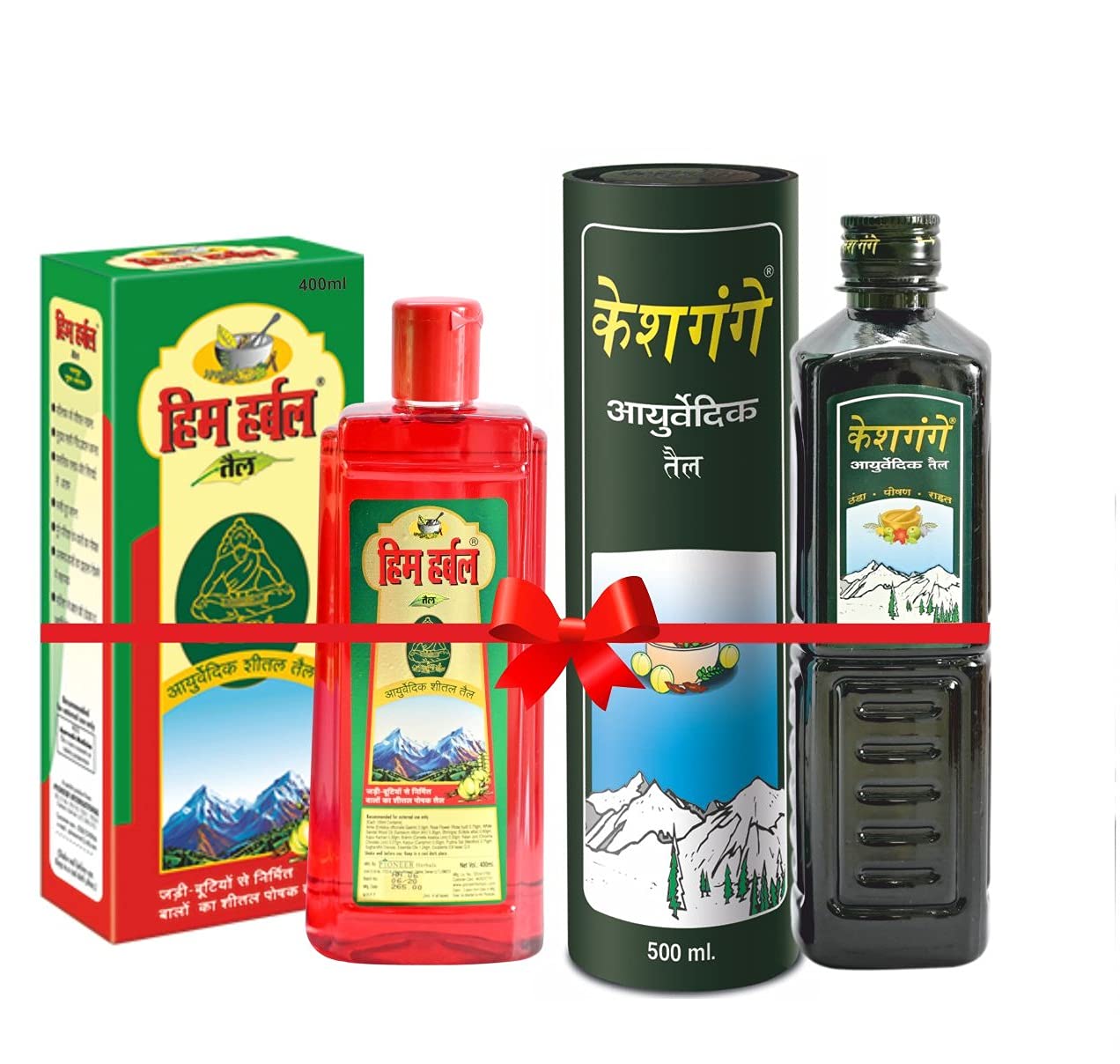 KeshGange Ayurvedic Cool Oil Thanda Tel Hair Oil - Natural Stress & Headache Relief | Ayurvedic Herbal Hair Nourishment (500ml x 4 Pack) | Perfect for Family Use & Daily Hair Care Routine