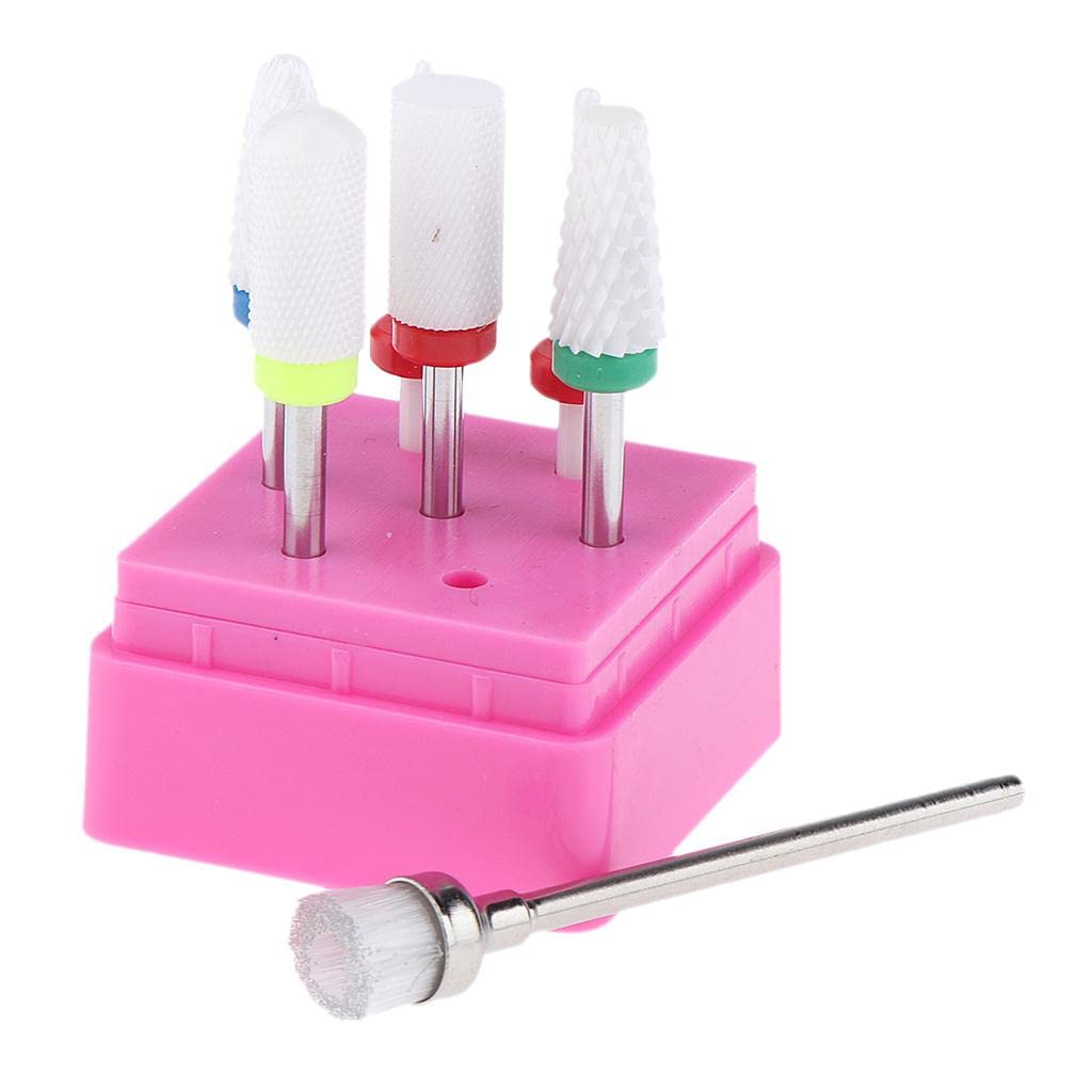 Barenx 7x Ceramic Nail Drill Bit Set - Coarse Grinding Barrel Head for Electric Nail Drills with Display Stand | Professional Manicure & Pedicure Tools for Salon & Home Use
