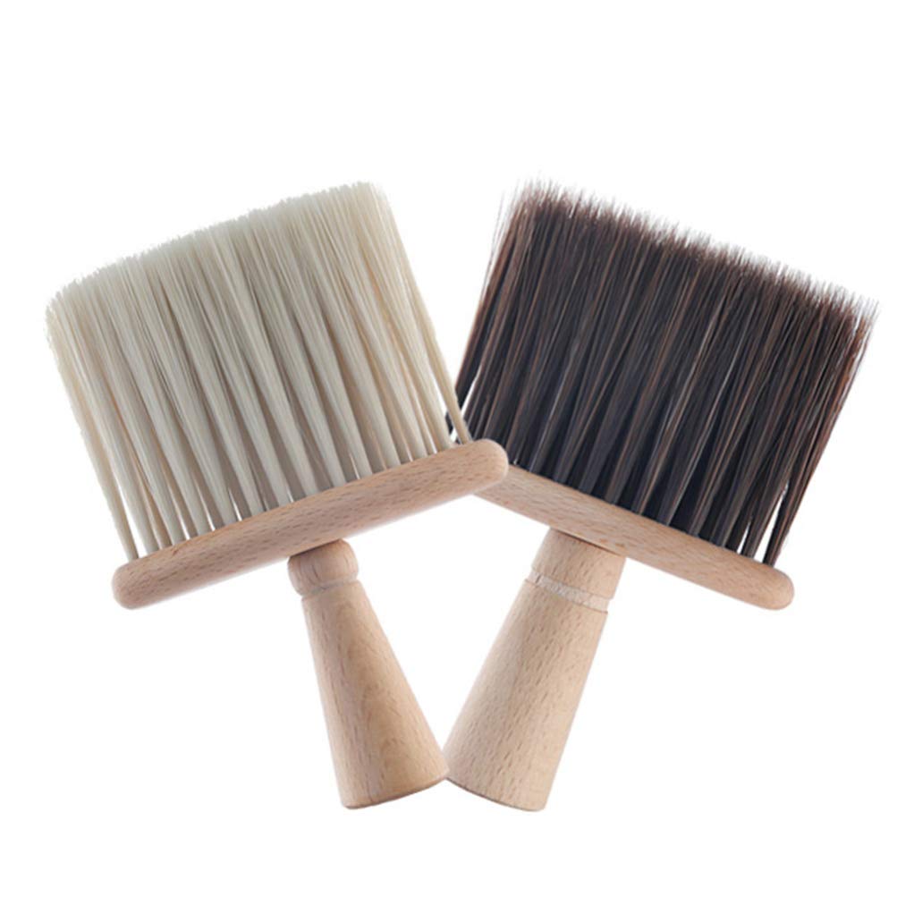 Professional Wooden Barber Hair Brush for Thick & Broken Hair - Neck & Face Duster Brush with Soft Bristles for Hair Styling, Cleaning & Detangling - Perfect for Salon, Home Hair Care & Beard Grooming