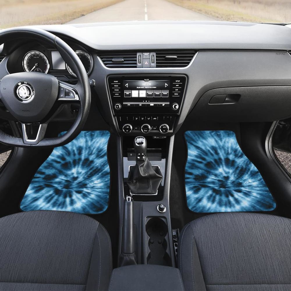 Blue Tie Dye Car Floor Mats - Waterproof All-Weather Protection - Perfect for SUVs, Trucks & Sedans - Easy to Clean & Durable for Daily Commute & Road Trips