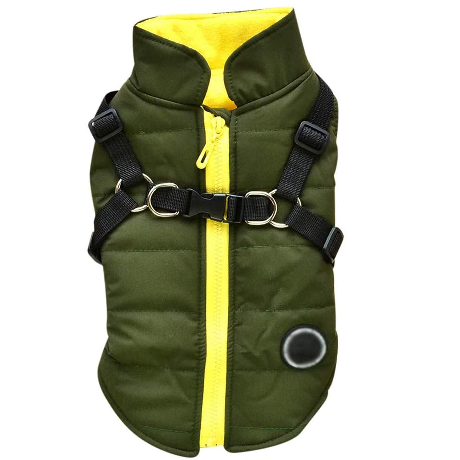 Padded Dog Vest - Zip Up Dog Jacket with D-Ring Leash for Small Dogs - Warm Winter Dog Sweater with Zipper Closure - Pet Clothes for Chihuahuas, Yorkies & Puppies - Perfect for Outdoor Walks & Cold Weather