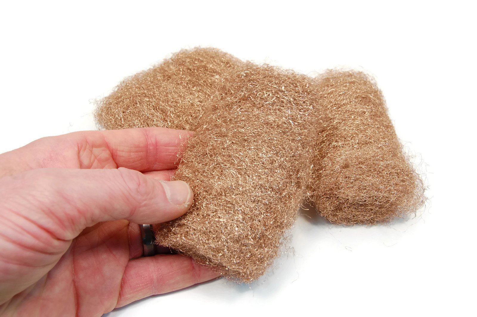 Rogue River Tools Bronze Wool Pads (3-Pack) - Medium Grade for Metal Polishing, Cleaning, and Restoration - Perfect for DIY Projects, Automotive Detailing, and Household Maintenance