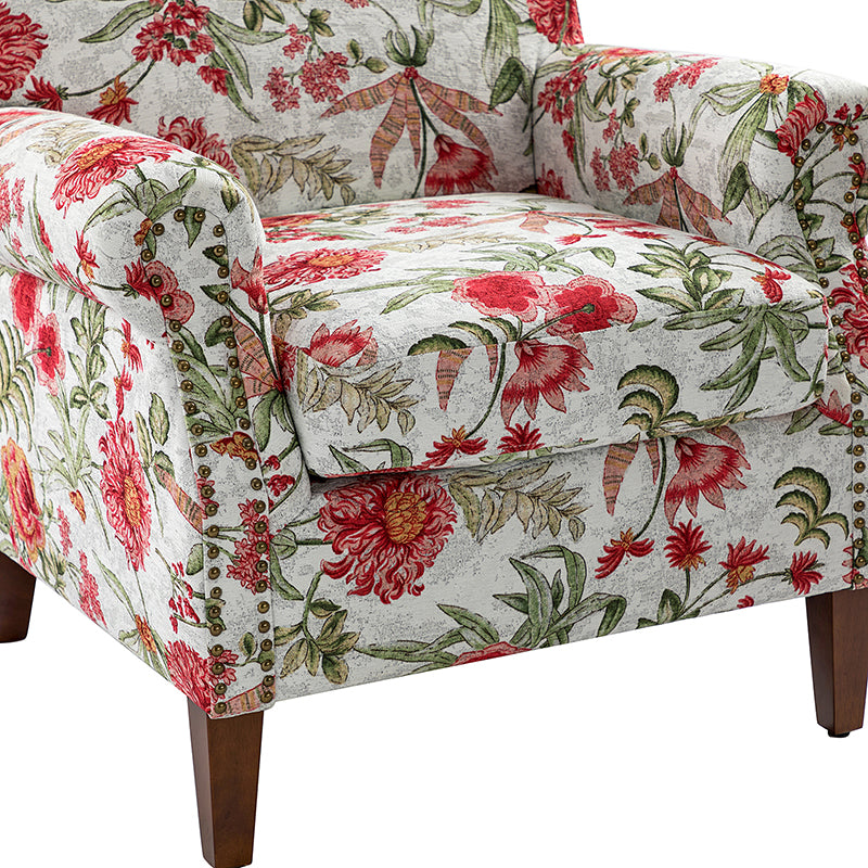 Matteo Upholstered Armchair with Nailhead Trim - Modern Accent Chair for Living Room, Bedroom & Office - Comfortable Lounge Chair with Stylish Nailhead Detailing
