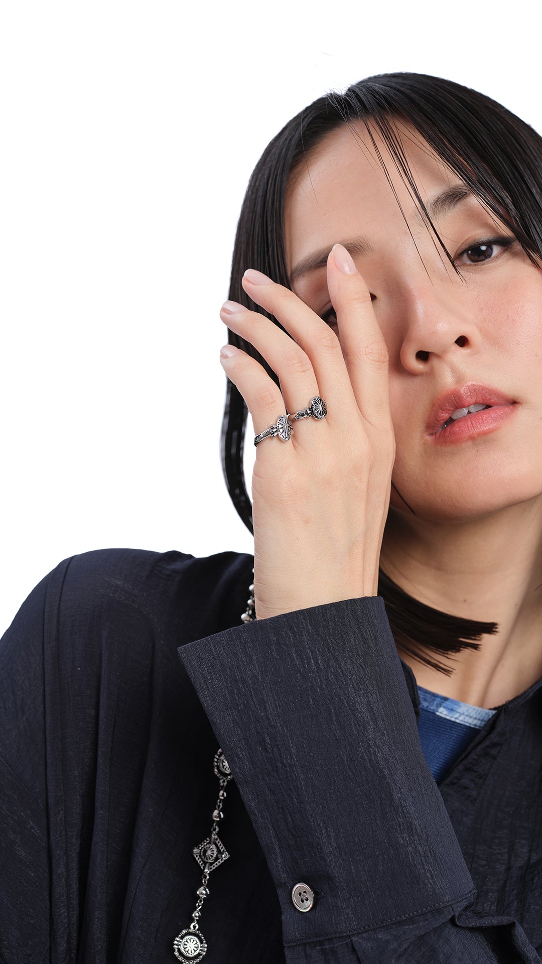 Future Darkness Ring Set - Gothic Punk Jewelry for Women, Stainless Steel Black Rings, Unique Dark Fashion Accessories - Perfect for Halloween, Cosplay, and Alternative Style Outfits