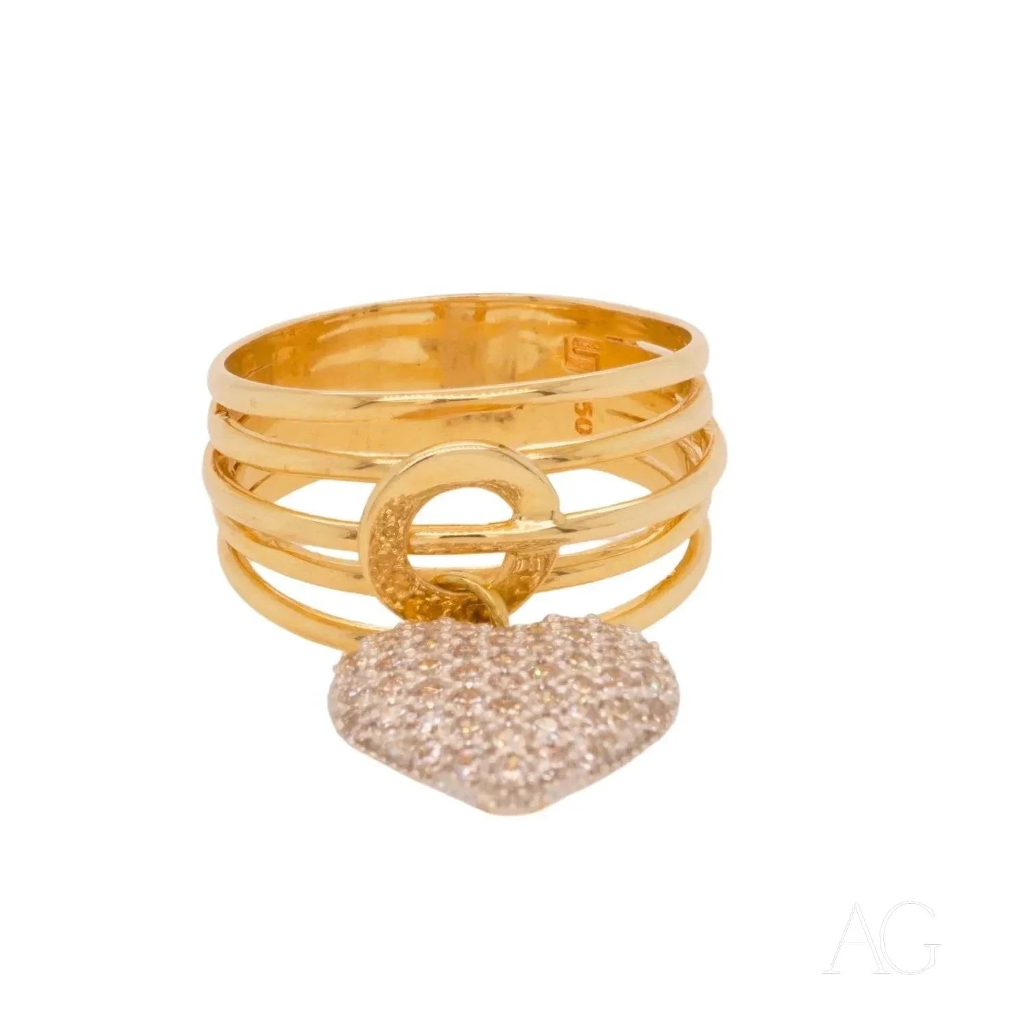 18K CZ Heart Ring - Elegant Cubic Zirconia Jewelry for Women, Perfect Gift for Valentine's Day, Anniversary & Romantic Occasions