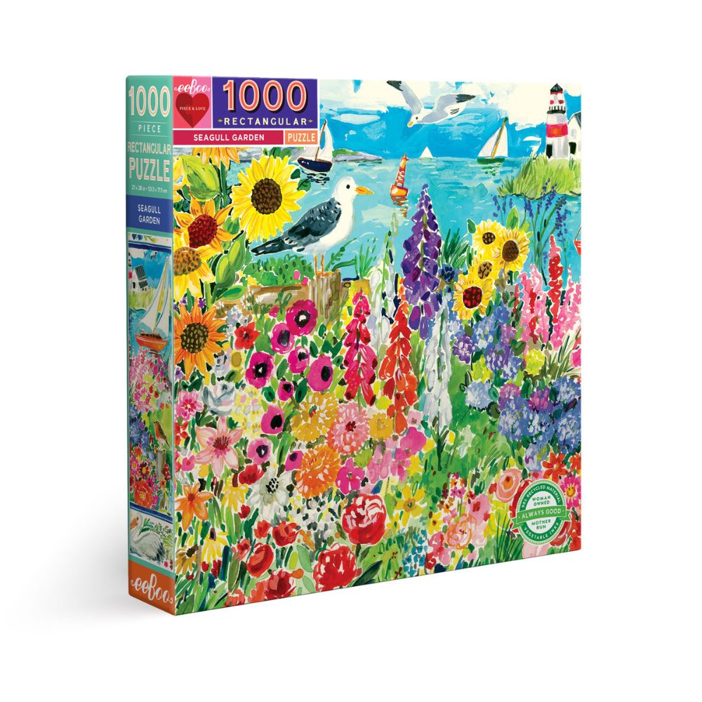 eeBoo Seagull Garden 1000 Piece Jigsaw Puzzle for Adults - Beautiful Coastal Landscape Art for Home Decor, Relaxation & Family Game Night