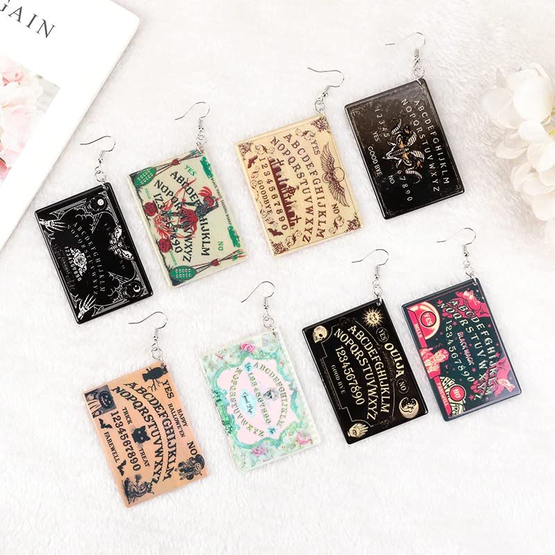 TAKIT STORE Creative Halloween Dangle Earrings - Acrylic Ouija Board Design Jewelry for Women, Perfect Birthday Gift for Parties & Costume Events