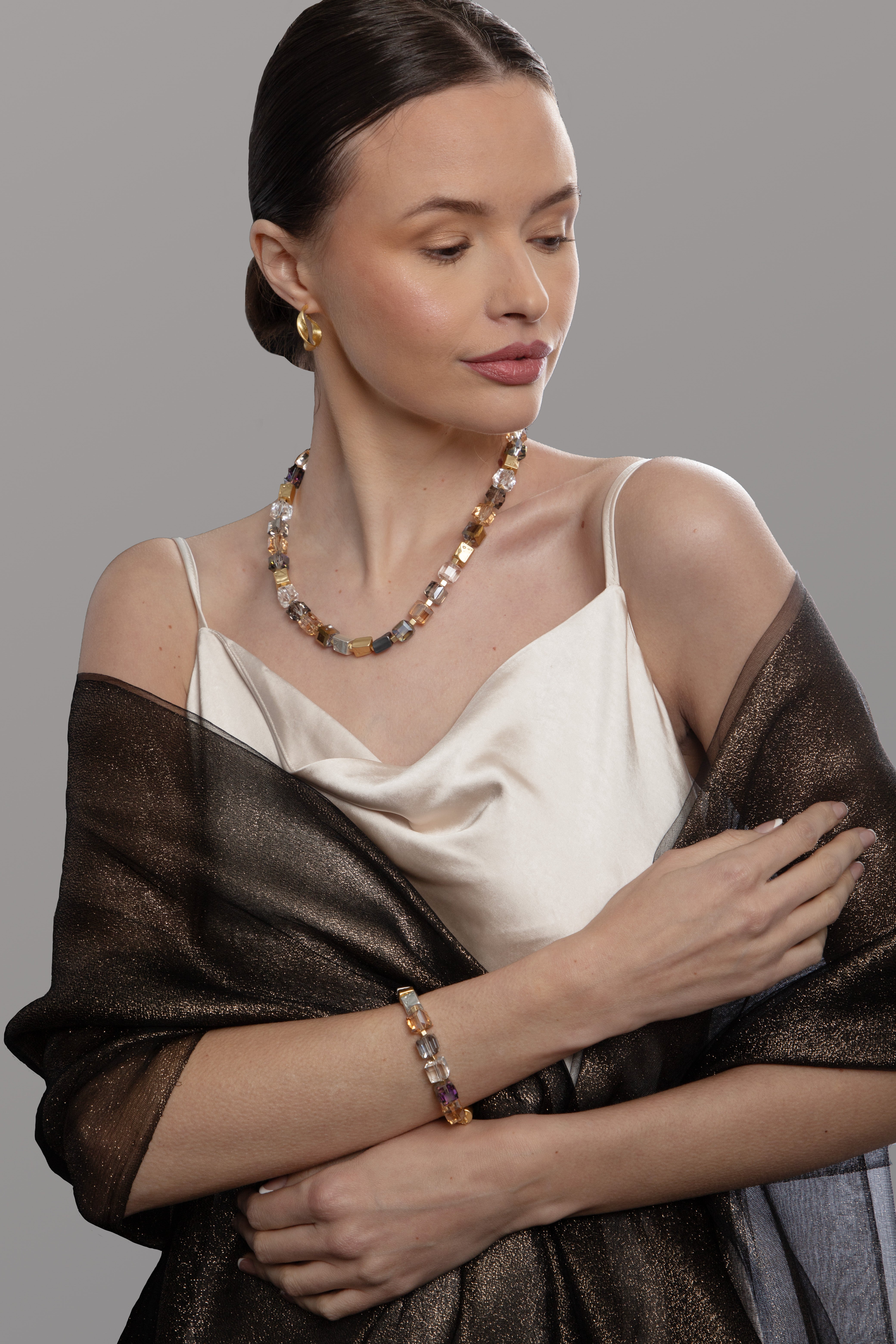 Luxury Silk Scarf for Women - Elegant Glimmer & Shine - Perfect for Parties, Weddings & Special Occasions
