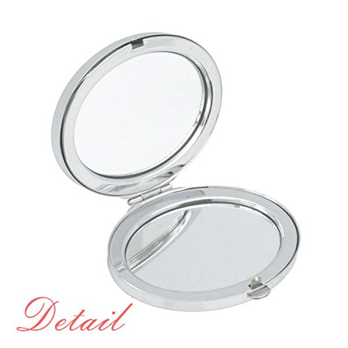DIYthinker Blue White Leaf Design Oval Compact Makeup Mirror - Portable Pocket Hand Mirror for Women, Cute Small Travel Mirror, Perfect Gift for Makeup Lovers & Everyday Use