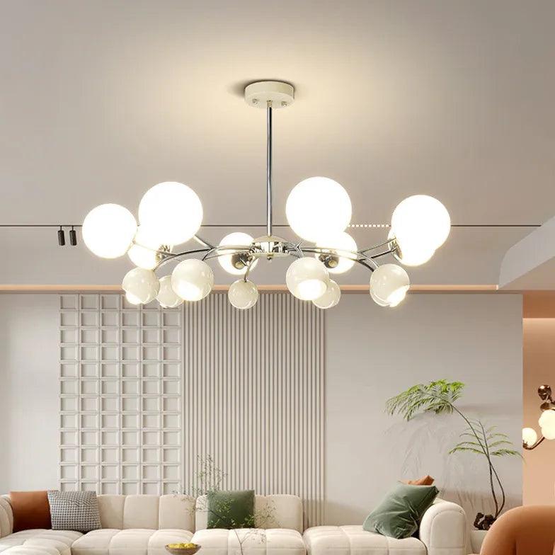 Two Tone Multi Ball Radial Chandelier - Modern Crystal Ceiling Light Fixture for Dining Room, Living Room & Bedroom Decor