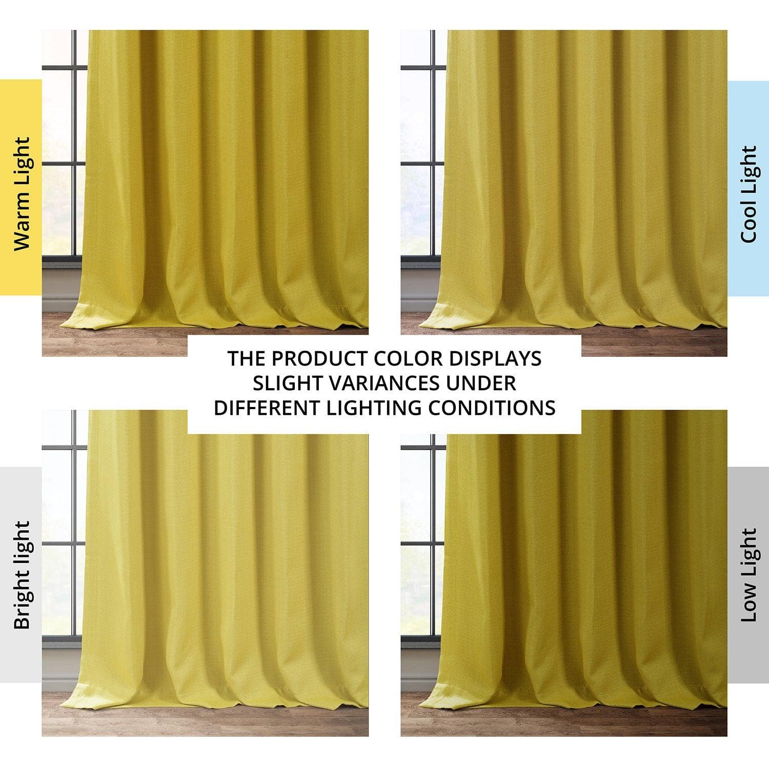 Ochre Textured Faux Linen Blackout Curtains for Bedroom & Living Room - Light Blocking Window Drapes for Better Sleep & Privacy