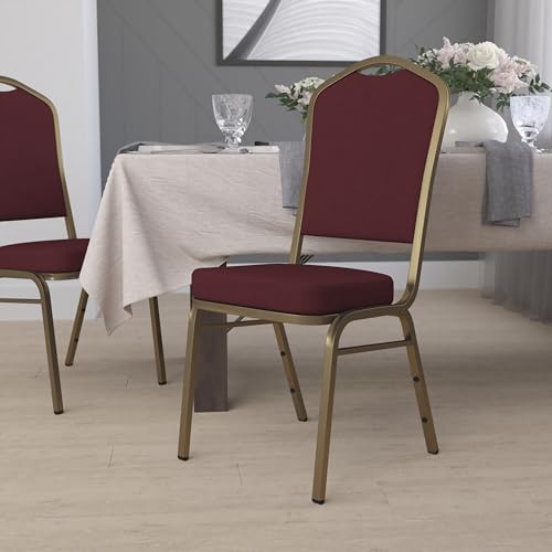 Burgundy Fabric/Gold Frame