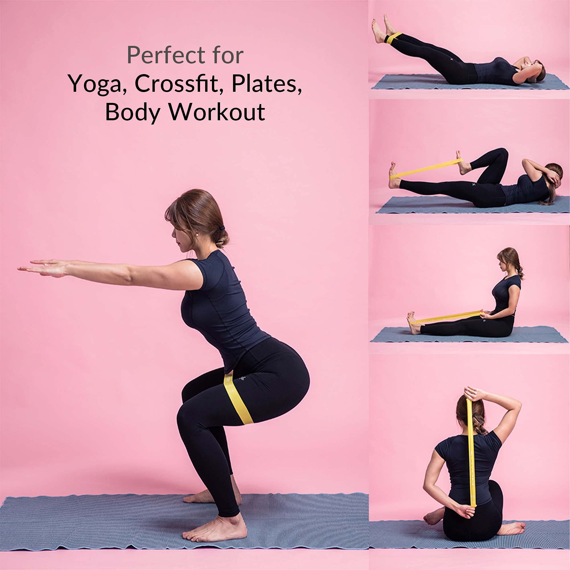 Premium Resistance Loop Bands Set for Yoga, Pilates & Home Workouts - Stretching & Physical Therapy Exercise Bands for Women & Men - Perfect for Home Gym, Fitness Training & Rehabilitation