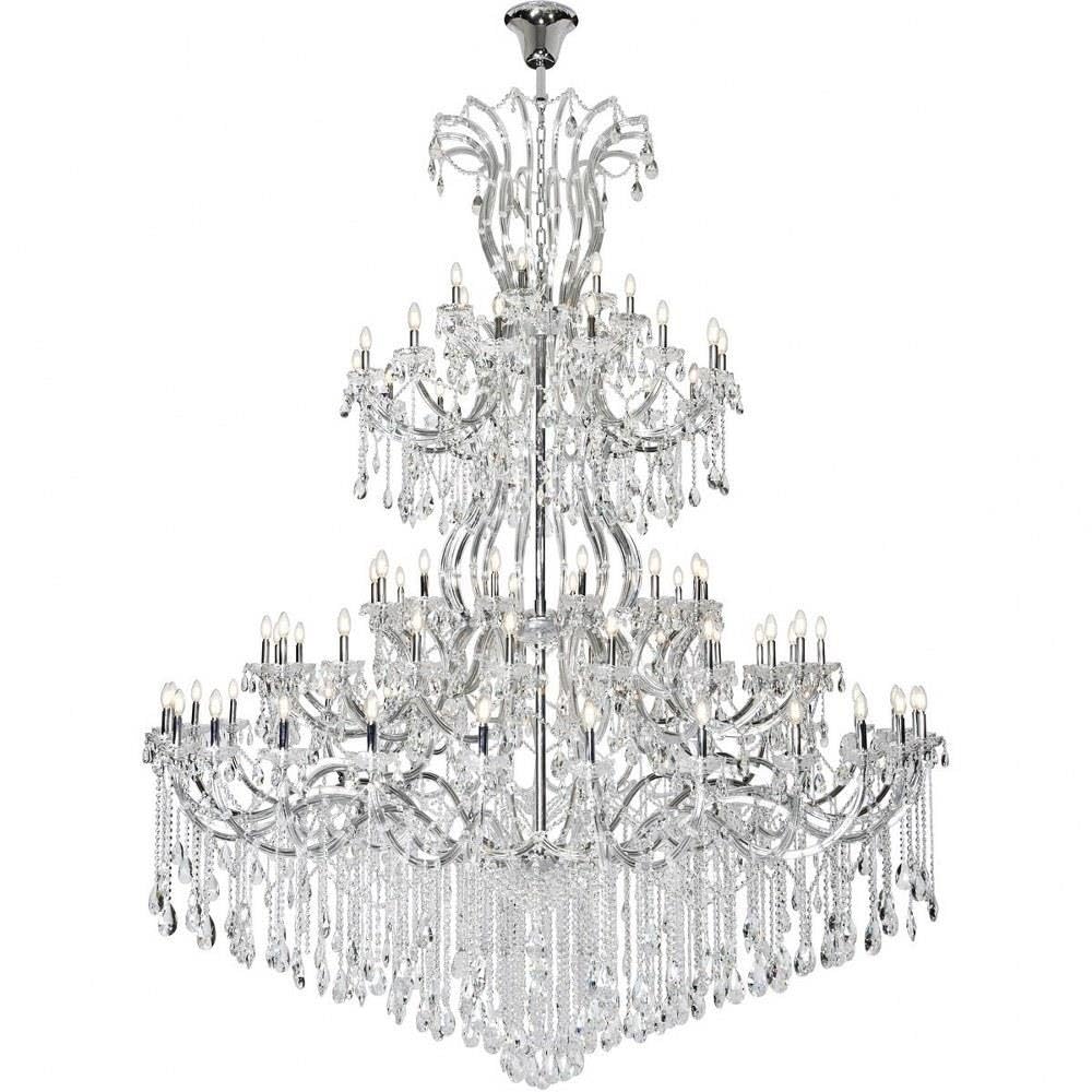 Maria Theresa 84-Light Royal Cut Crystal Chandelier in Chrome - Elegant Ceiling Lighting Fixture for Dining Room, Ballroom & Luxury Home Decor