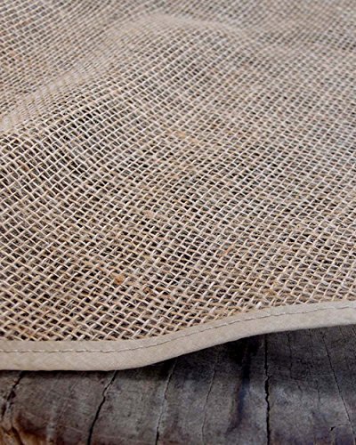 60-Inch Round Jute Burlap Tablecloth - Natural Handmade Indian Table Cover for Rustic Weddings, Farmhouse Dining & Boho Home Decor