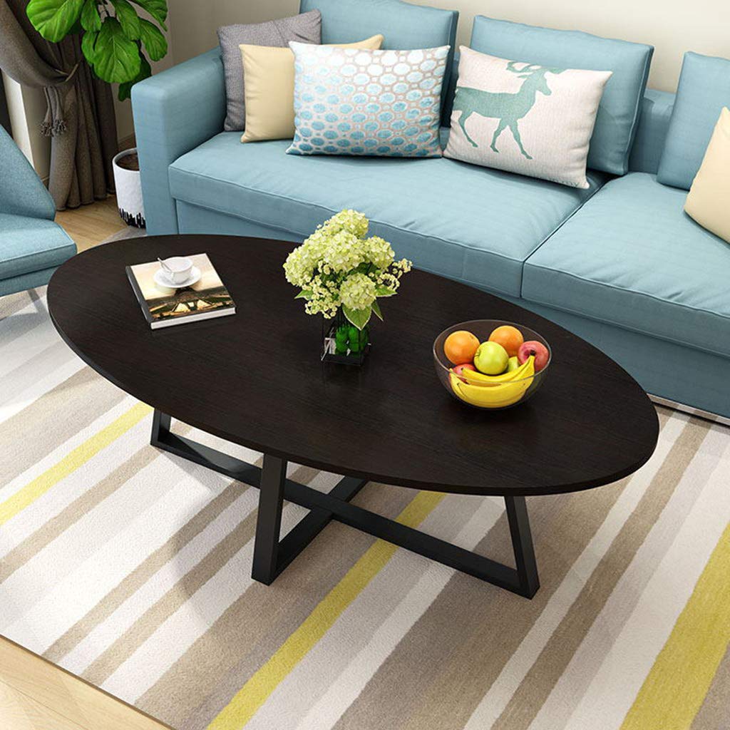 Round Coffee Table for Living Room - Small Apartment Side Table, Sofa Table & Balcony Tea Table - Black Modern Furniture for Home Decor & Compact Spaces