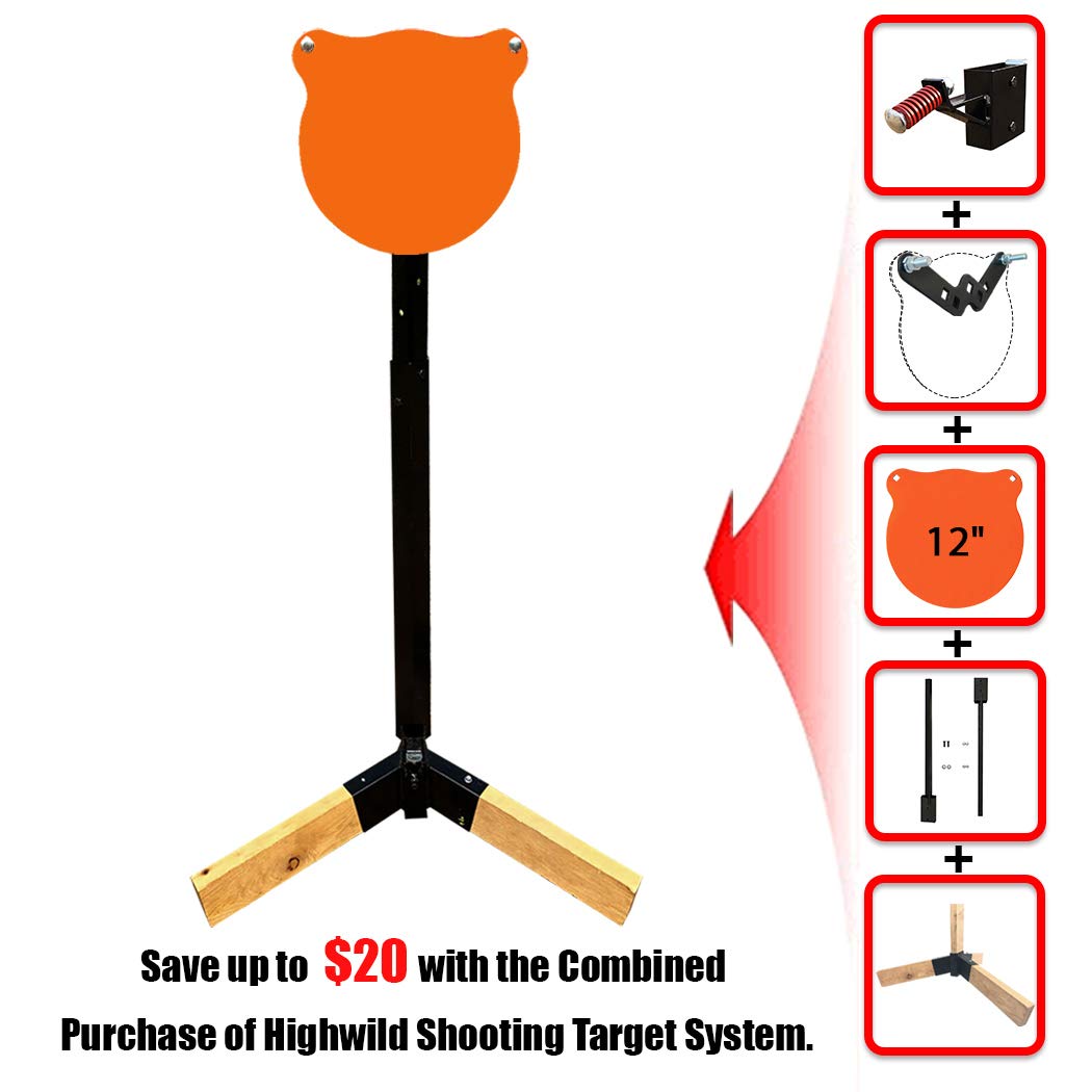 Highwild Adjustable AR500 Steel Target Stand System - Heavy Duty Shooting Target Holder for Outdoor Range Practice & Training