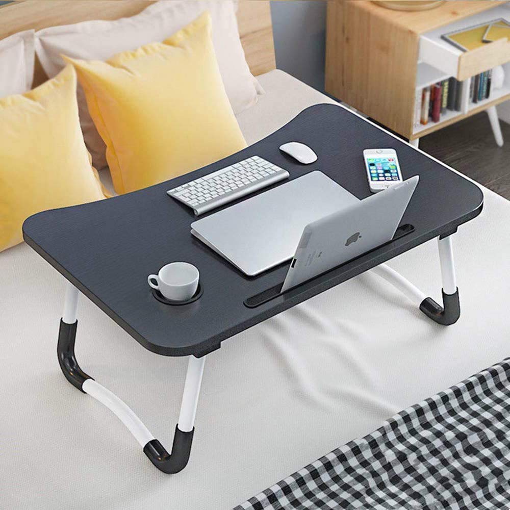 Foldable Laptop Table Stand with Adjustable Legs - Portable Bed Tray Desk for Notebook, Breakfast, Reading & Watching Movies - Perfect for Bed, Couch, Sofa & Home Office Use