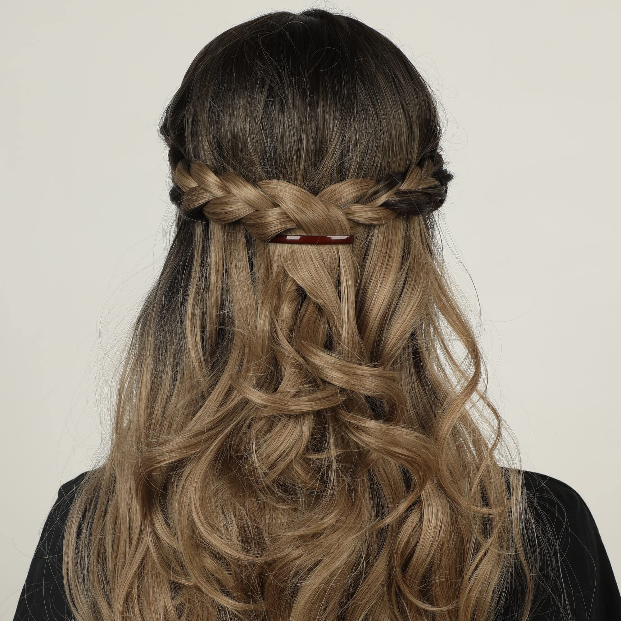 Small Plastic Dome Hair Barrettes Clips - 18 Pcs Decorative Hair Clamps for Half Updo & Ponytail - For Women & Girls with Thin to Medium Hair - Perfect for School, Work, Parties & Special Occasions