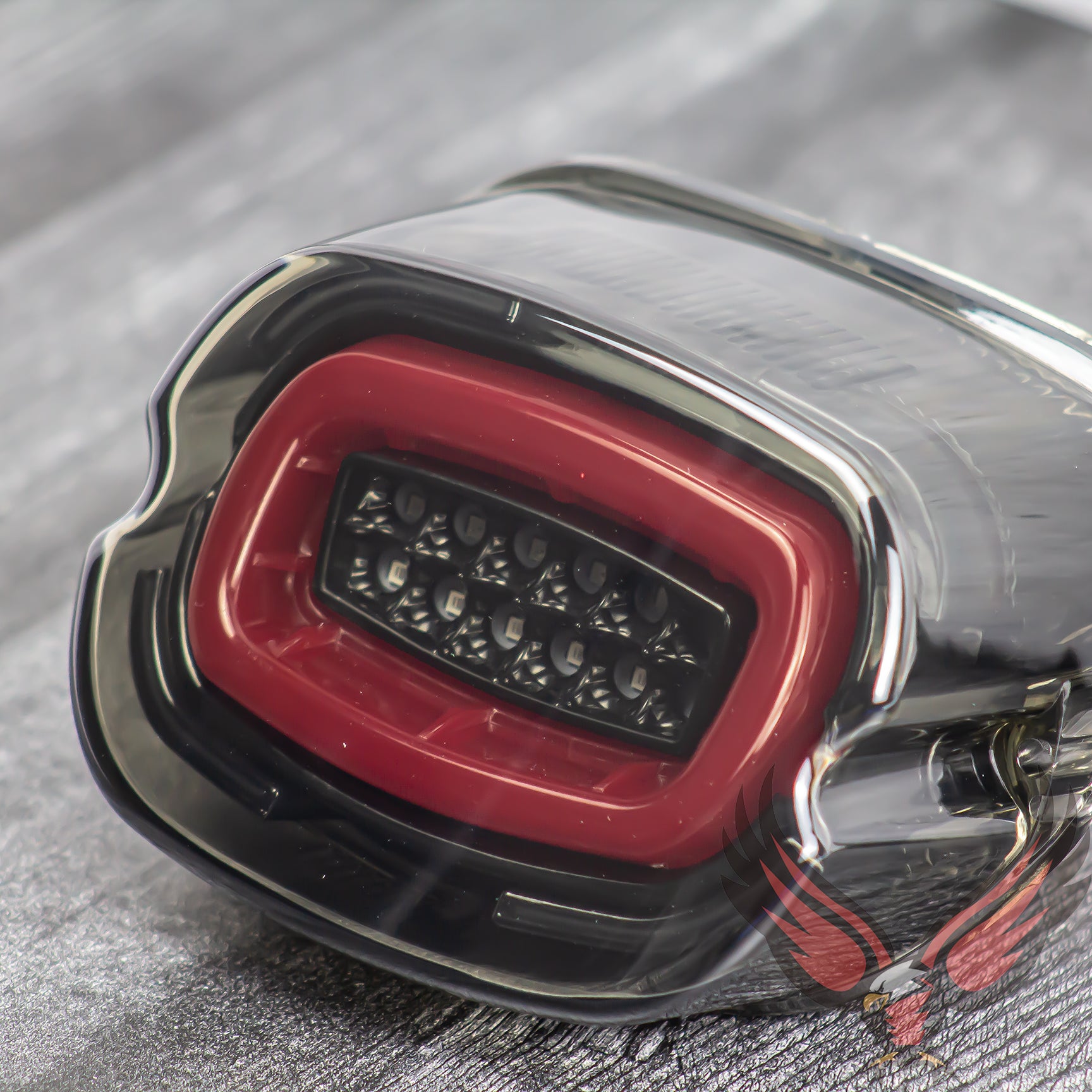 HALOS Layback LED Tail Light with Turn Signals for Harley Davidson Motorcycles - Waterproof Brake Light for Night Riding & Custom Bike Builds