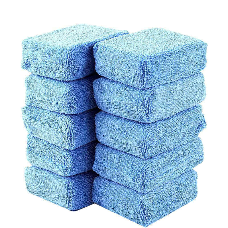 Premium Microfiber Applicator Pads - 10 Pack for Car Detailing, Waxing & Polishing - Ultra Soft Buffing Pads for Auto, Furniture & Surface Care