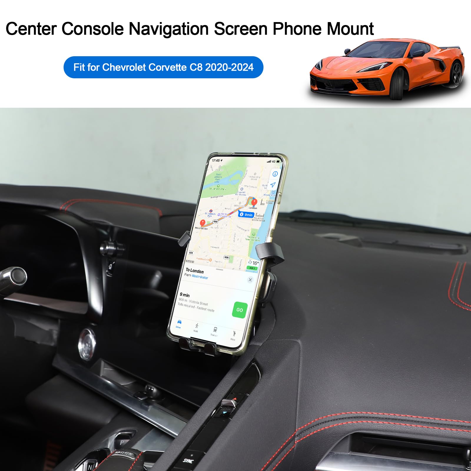 Chevrolet Corvette C8 Phone Mount 2020-2023 - Dashboard Car Holder for Navigation