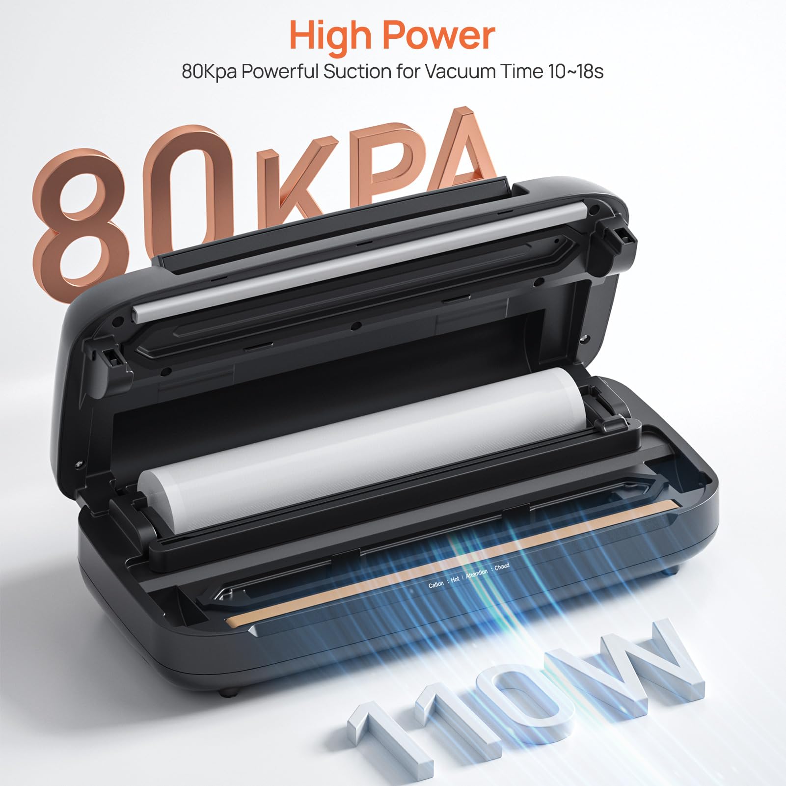 SEATAO 80Kpa Vacuum Sealer Machine for Food Preservation - Dry & Moist Modes, Locking Handle Design, Removable Drip Tray, Built-in Cutter & Bag Storage | Perfect for Meal Prep, Sous Vide, Freezing & Extending Food Freshness