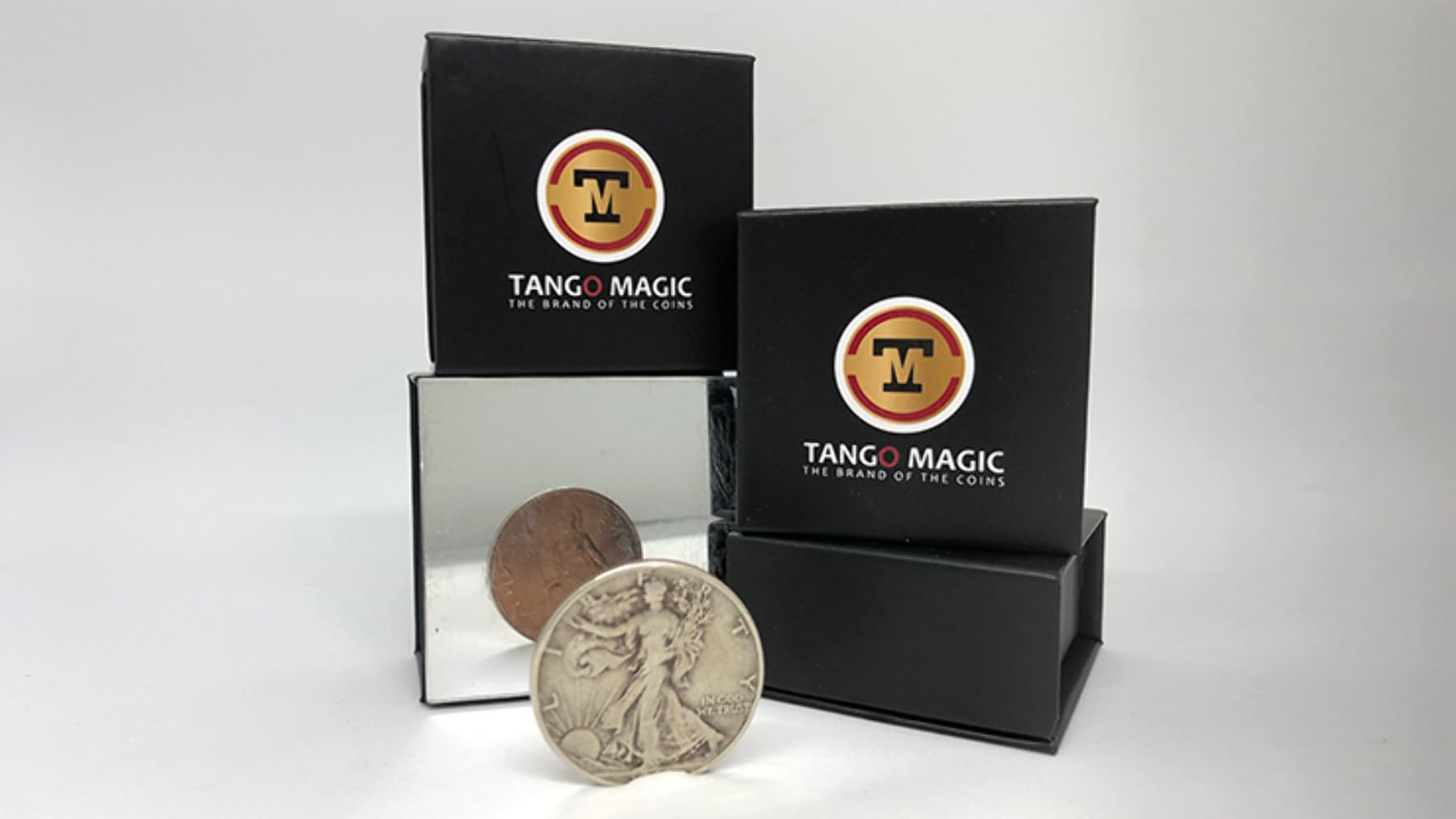 Tango Silver Line Copper & Silver Walking Liberty English Penny Magic Trick with DVD (D0120) by Murphy's Magic Supplies - Perfect for Coin Magic Performances and Close-up Magic Shows