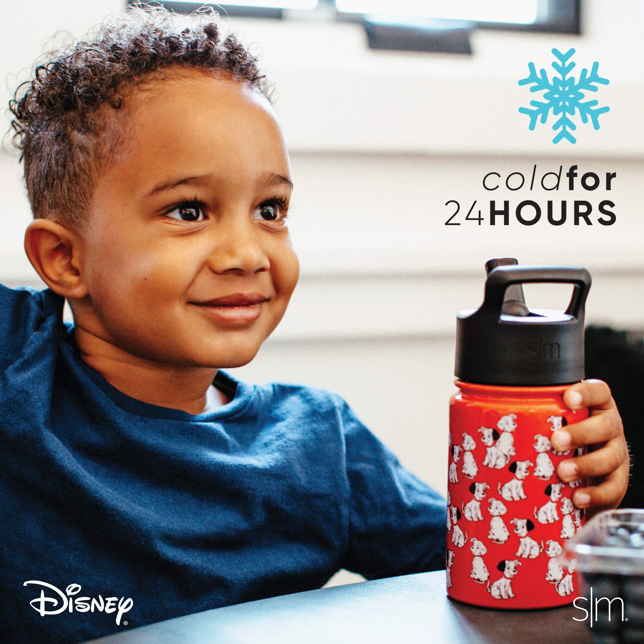Simple Modern Disney Minnie Mouse Kids Water Bottle with Straw Lid - Insulated Stainless Steel Tumbler for Girls, School, Travel & Sports | Summit Collection | 14oz, Minnie Mouse Retro Design | BPA Free Reusable Drinkware for Children