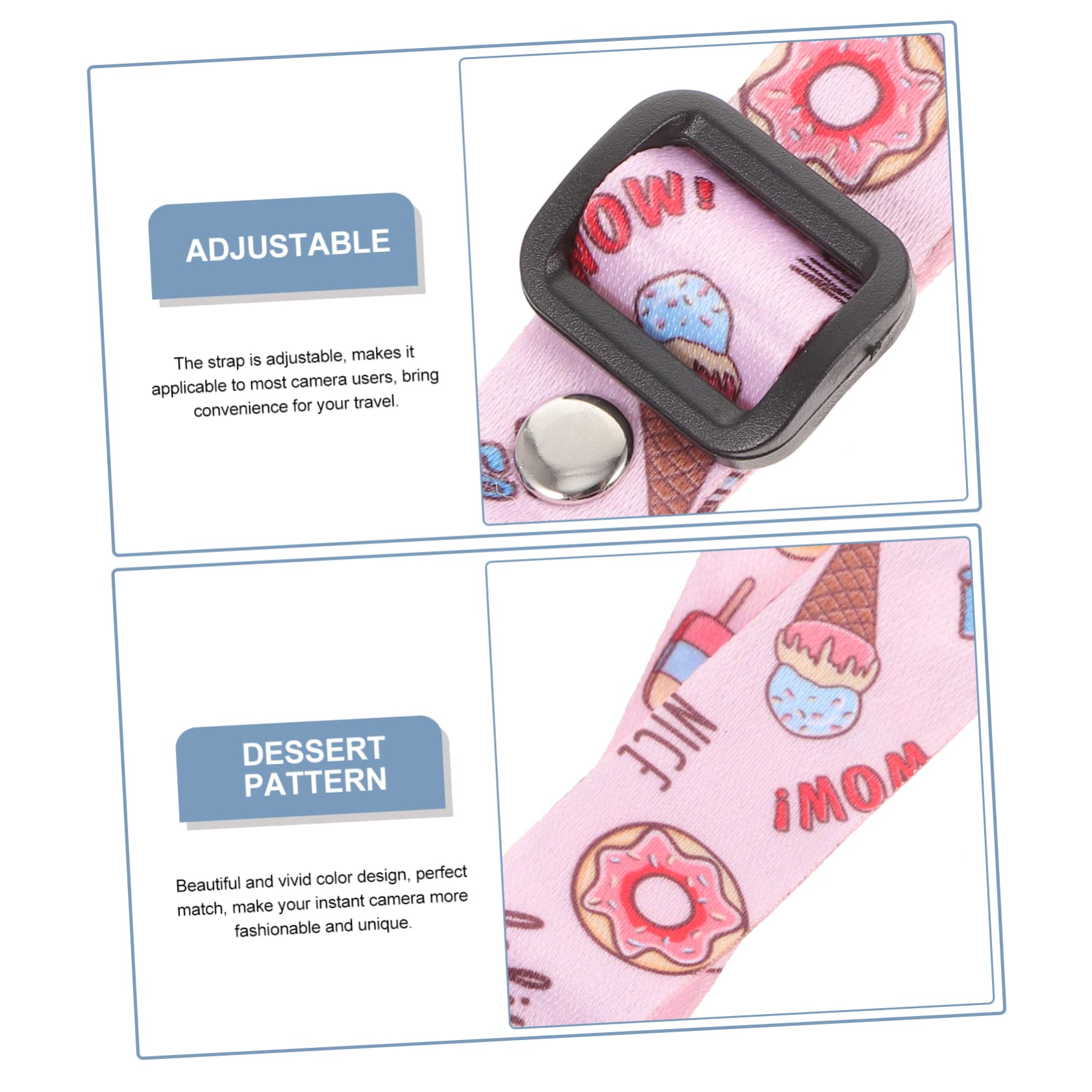 OSALADI 2 Pack Mini Camera Strap Stickers - Small Instant Camera Accessories for Photographers, Film Sticker Handle for Mini Room & Instant Cameras | Perfect for Travel Photography, Vlogging & Creative Camera Decoration