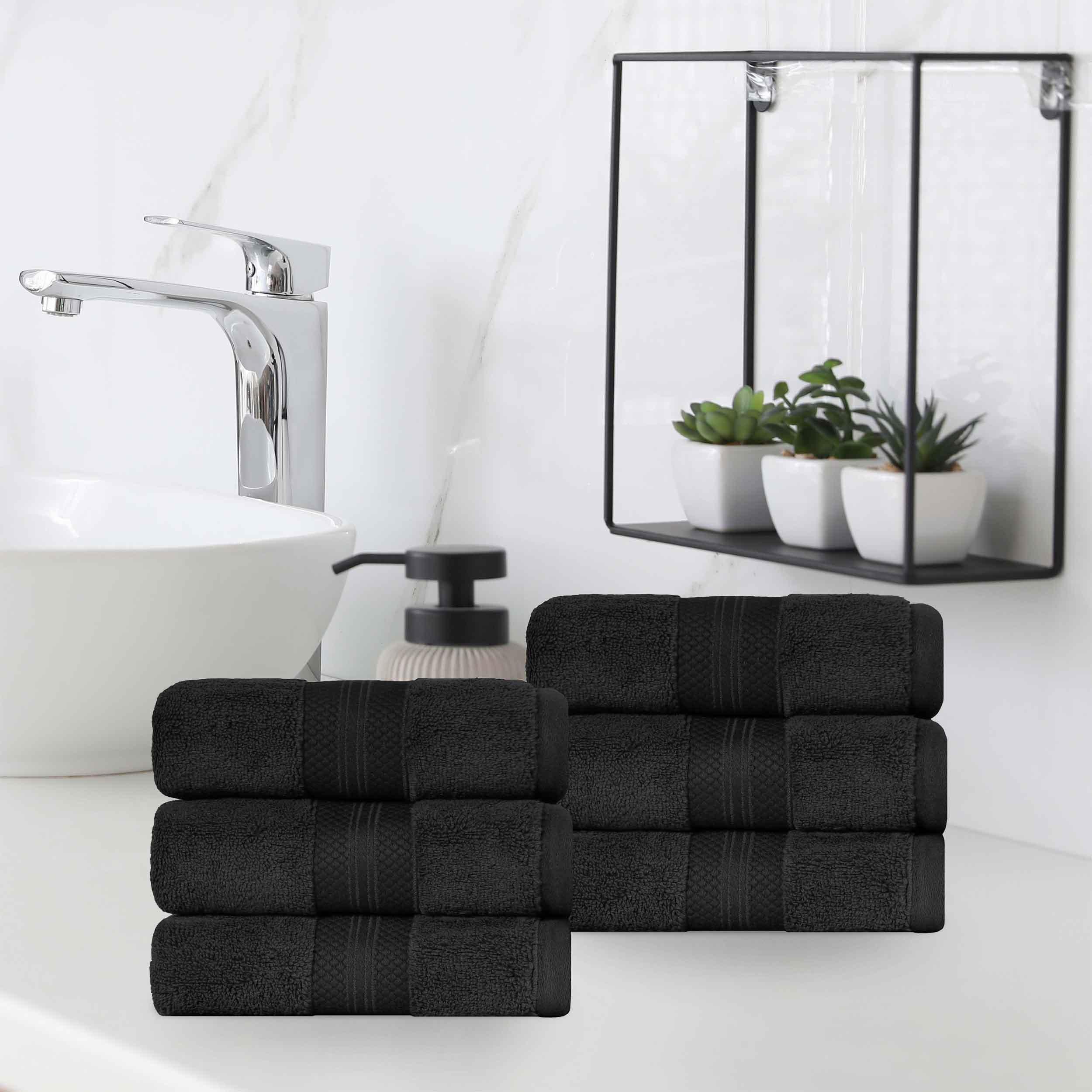 Premium 6-Piece Turkish Cotton Hand Towel Set - Ultra Soft, Highly Absorbent Bath & Kitchen Towels for Spa, Guest Bathroom & Luxury Home Use