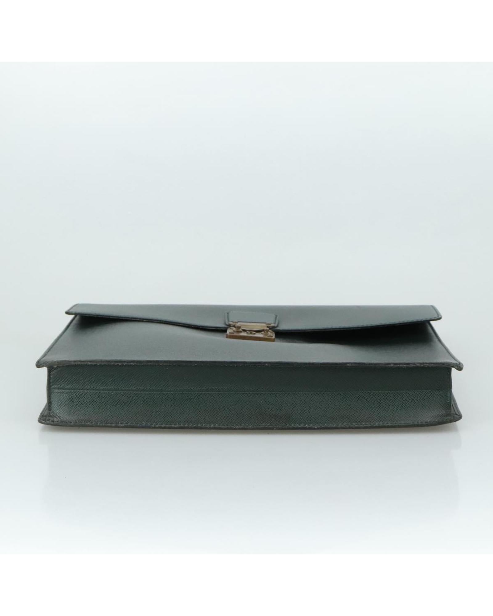Premium Green Leather Attache Case with Secure Lock - Perfect for Business Travel, Office & Professional Document Storage