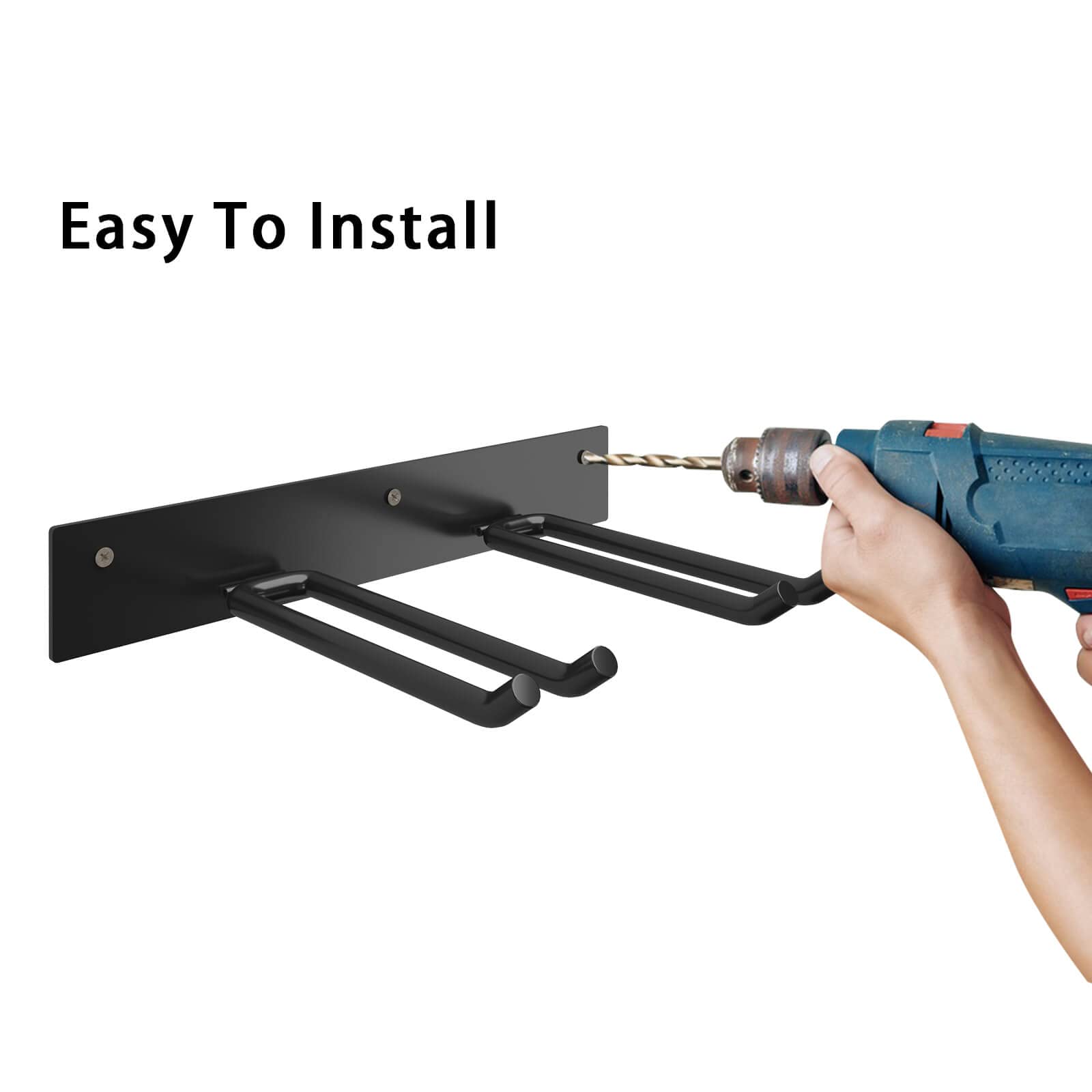 Godboat Heavy-Duty Wall Mount Garage Storage Organizer - 4 Hook Yard Tool Rack with 320 lbs Capacity - Space Saving Garage Shelving for Garden Tools, Bikes & Sports Equipment - Perfect Father's Day Gift for Dad & DIY Enthusiasts (Workshop, Garage, Shed & Outdoor Organization)