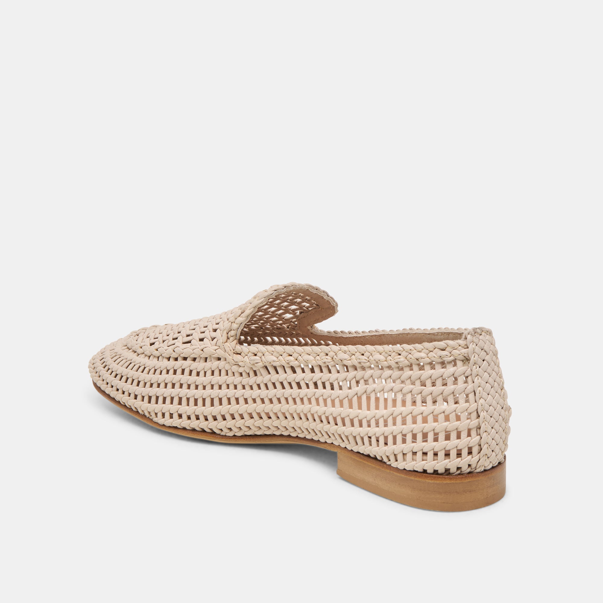 Armond Flats Bone Woven Leather Women's Shoes - Comfortable & Stylish Casual Loafers for Work, Office & Everyday Wear