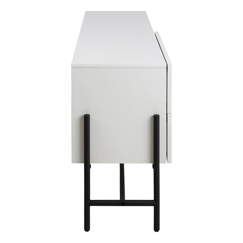 Modern MOGEN Sideboard Buffet Cabinet 185cm - White & Black Finish for Dining Room Storage & Living Room Organization