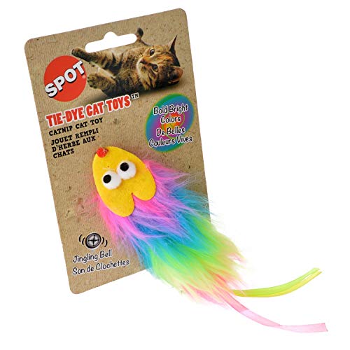 Colorful Tie Dye Plush Cat Toy - Soft Interactive Kitten Plaything for Indoor Cats - Perfect for Playtime, Training & Cuddling