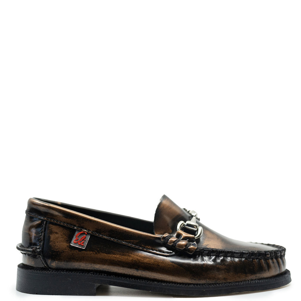 Bronze Brushed Buckle Loafers for Men - Classic Slip-On Dress Shoes for Business & Casual Wear - Perfect for Office, Wedding & Formal Occasions