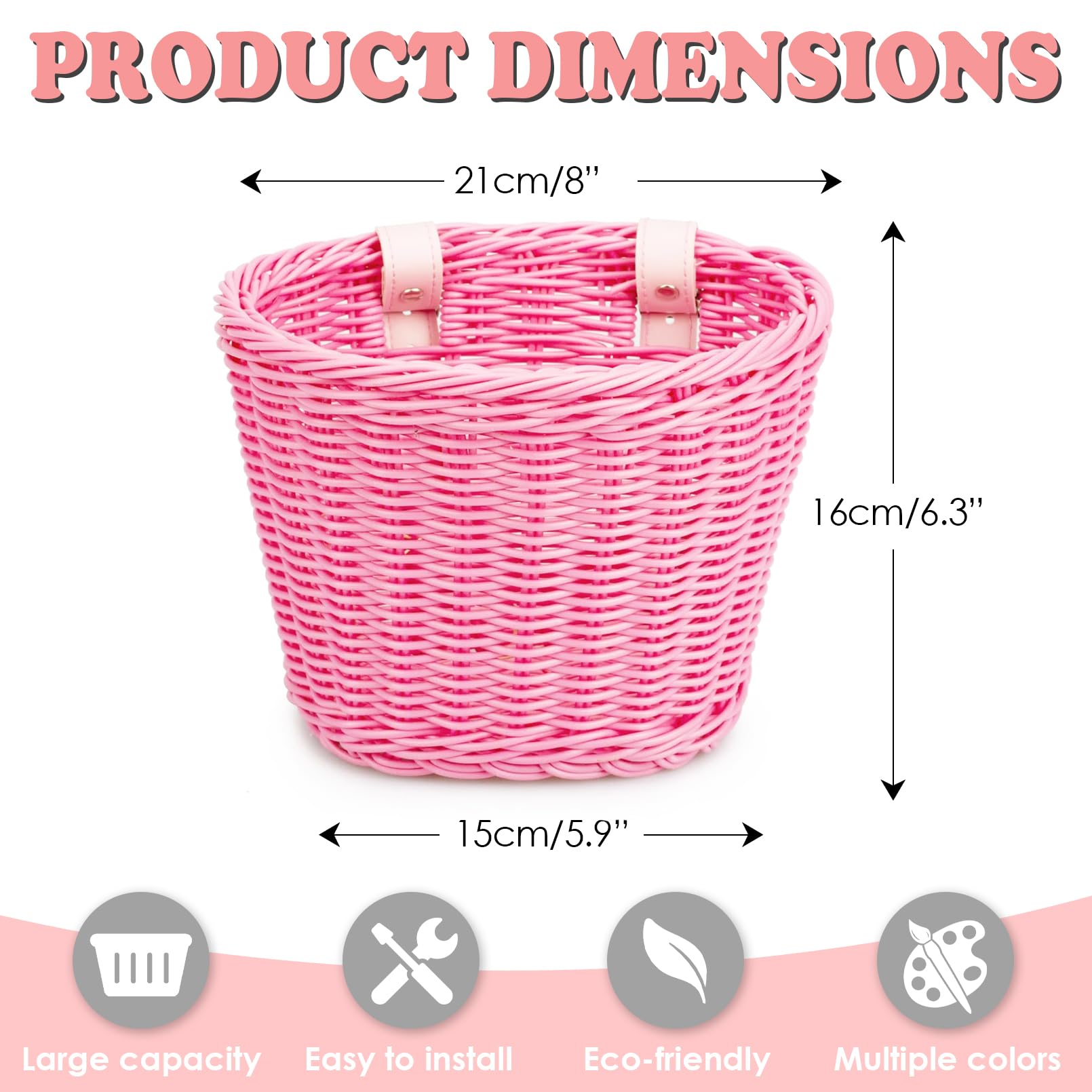 **Kids Bike Basket - Front Handlebar Bicycle Basket for Boys & Girls with Bell - Perfect for School, Park Rides & Scooter Accessories**