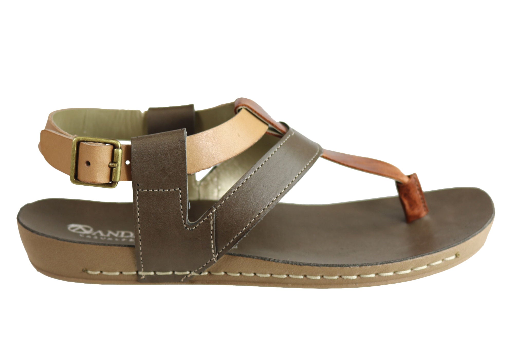 Andacco Yory Women's Comfortable Flat Leather Sandals - Brazilian Made Casual Shoes for Walking, Travel & Summer Outfits